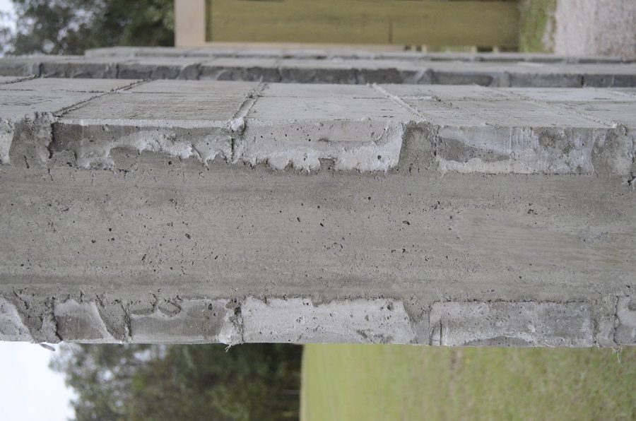 Edge of an Amidon Shield wall after ballistic testing