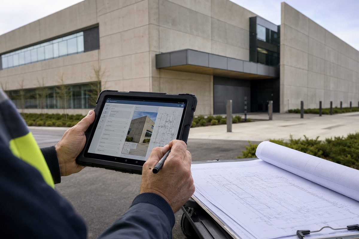 A tablet-based risk assessment at a hardened building